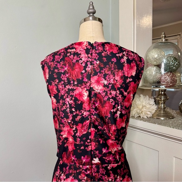 Roz & Ali Lace and Floral Sleeveless Fit & Flare Dress Red Pink Plus Size 20 - Picture 6 of 11